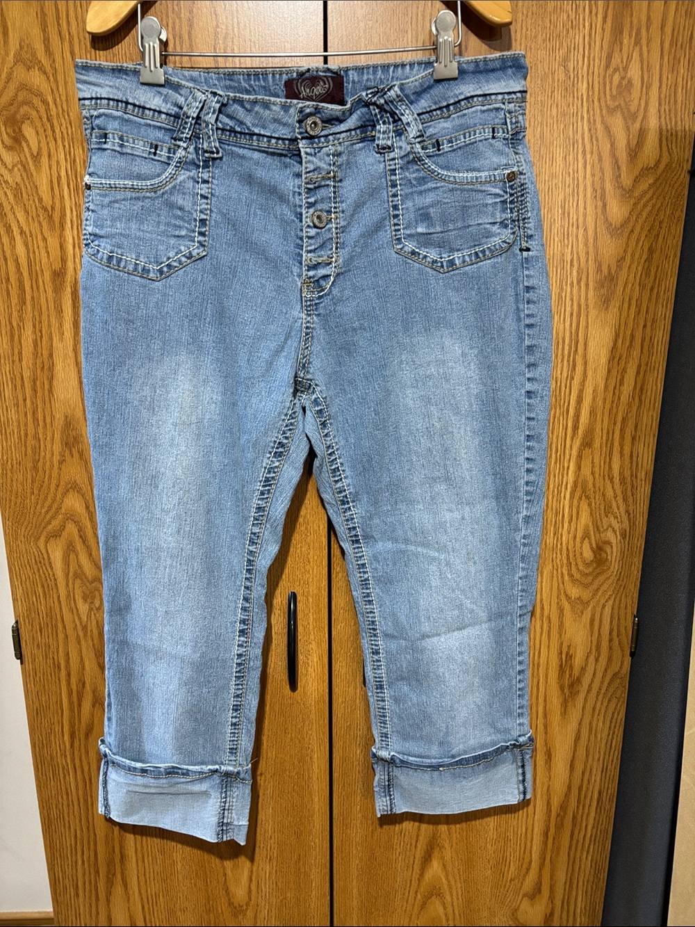 Angels Light Blue Cropped Jeans with Cuff
